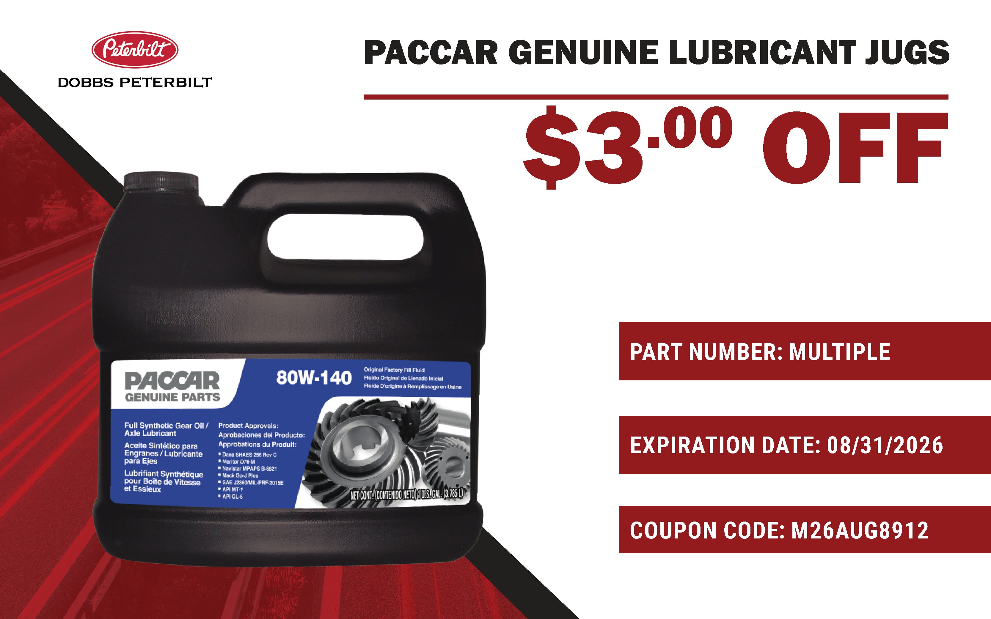 paccar genuine lubricant jugs